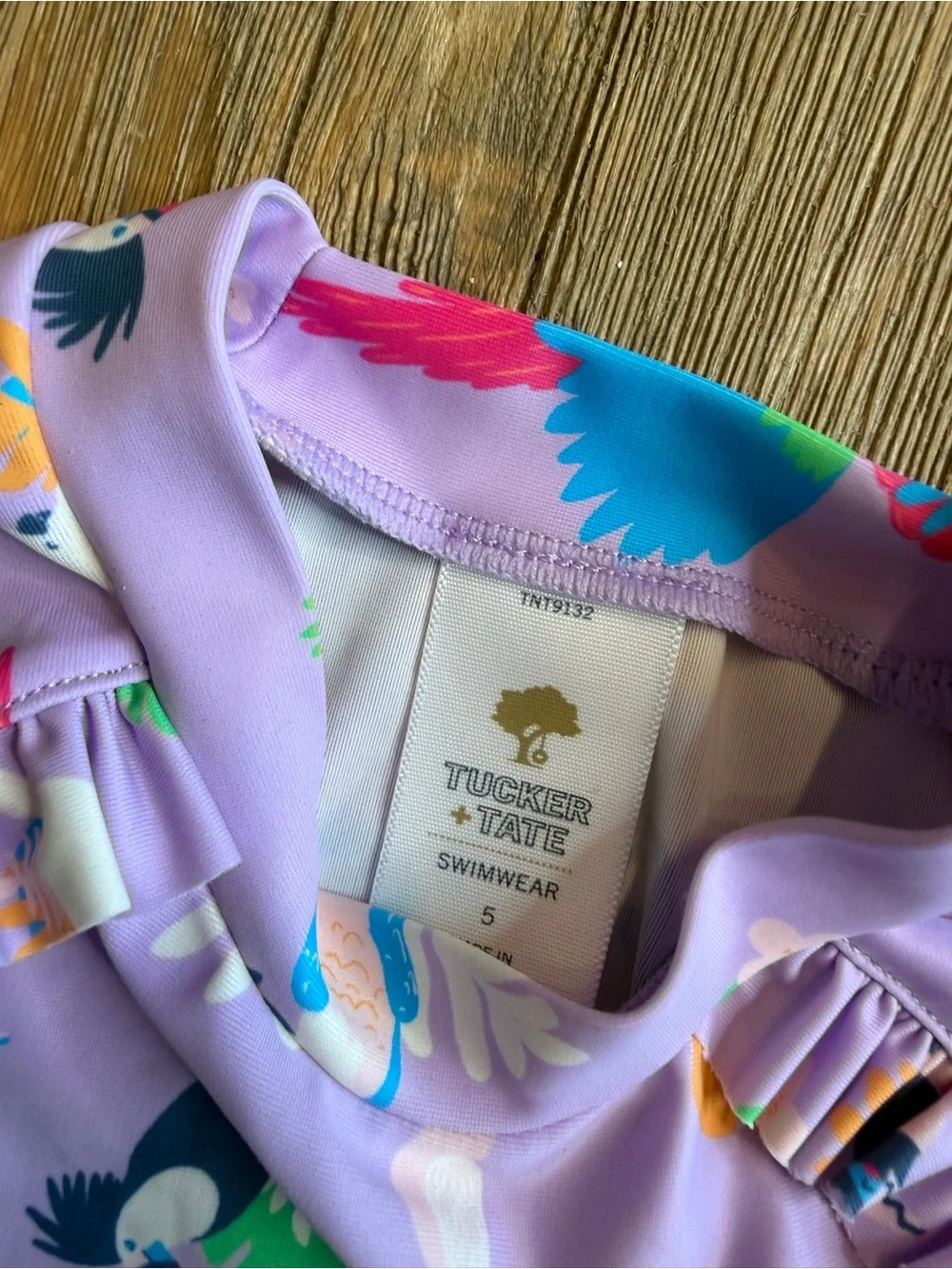 Tucker and Tate Kids Long Sleeve Purple Tropical Rash Swim *see notes for size*